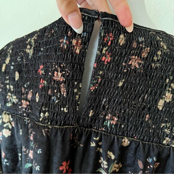 Sanctuary Liam floral velvet smocked peasant blouse NEW SMALL - Picture 4 of 7